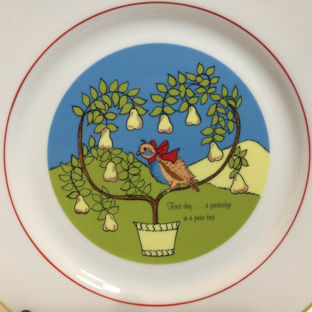 12 Days Of Christmas 10 Inch Plate A Partridge Tree 1st Day